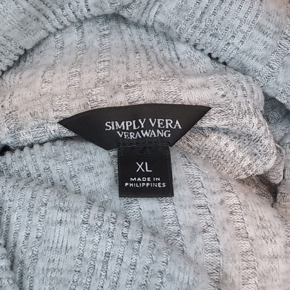 Simply Vera Wang Wind Chime Gray Ribbed Cowl Turtleneck Sweater Sz XL - Picture 11 of 13